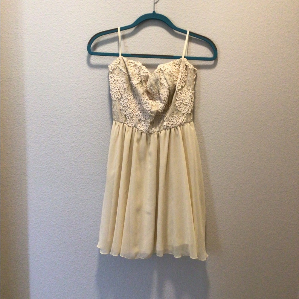Strapless Beige Mini Dress